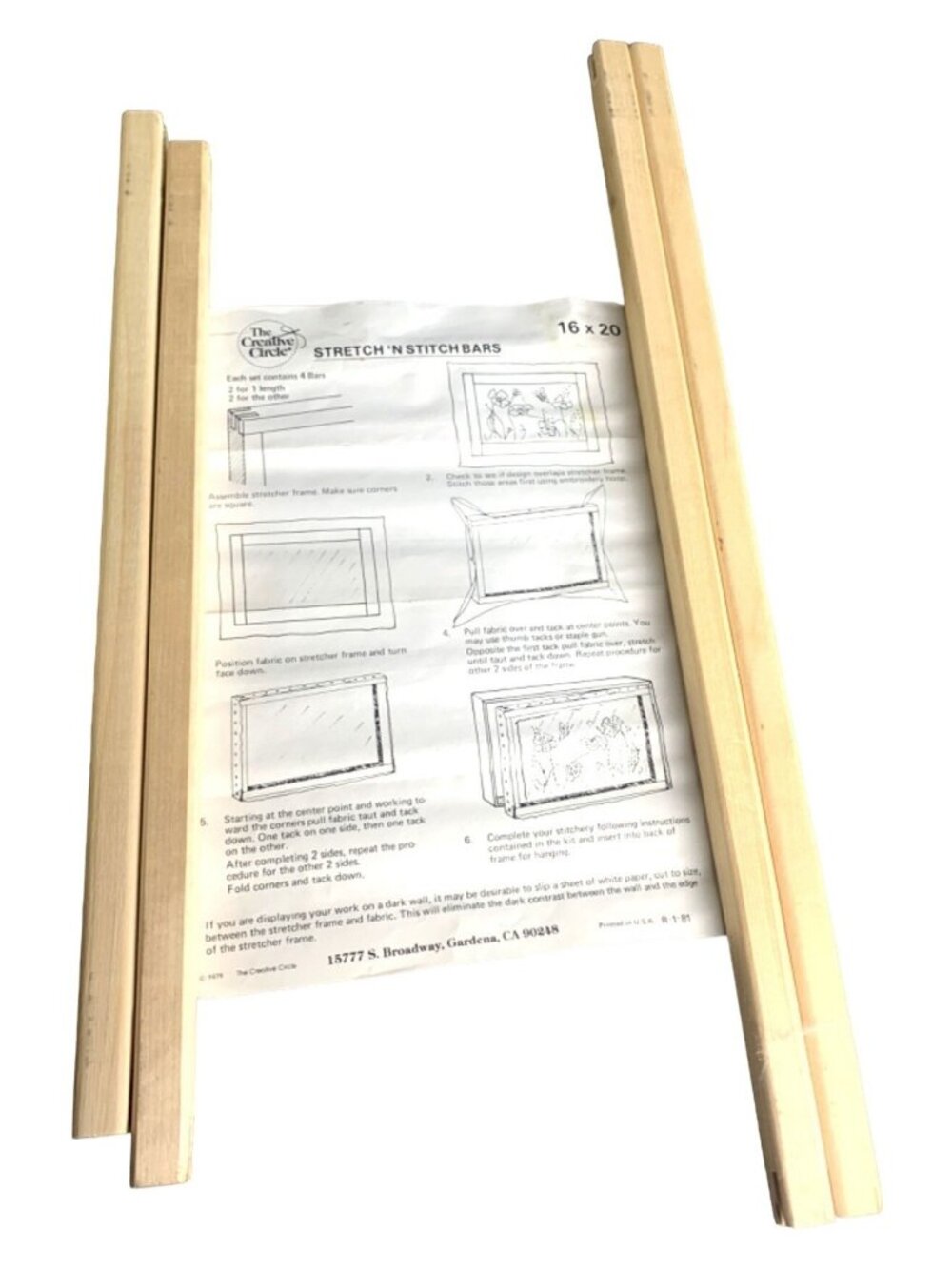 Creative Circle Stretch N Stitch Bars 16x20 Craft Kit 4 Bars DIY Embroidery Fram